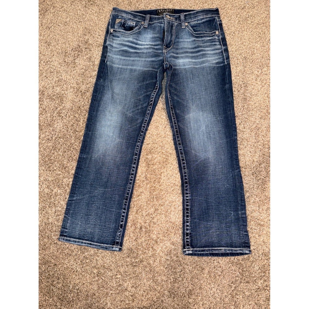 Salvage Mayhem Boot Regular Fit Jeans Mens 34x29 Medium Wash Thick Stitch Denim